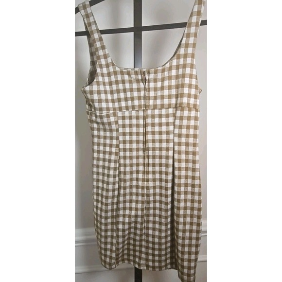 Altr'd State Womens‎ Dress Mini Brown White Checked Dress S Sleeveless Zipper - Picture 6 of 10
